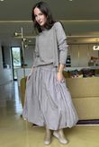 Paloma Bubble Hem Midi Skirt Mocha
